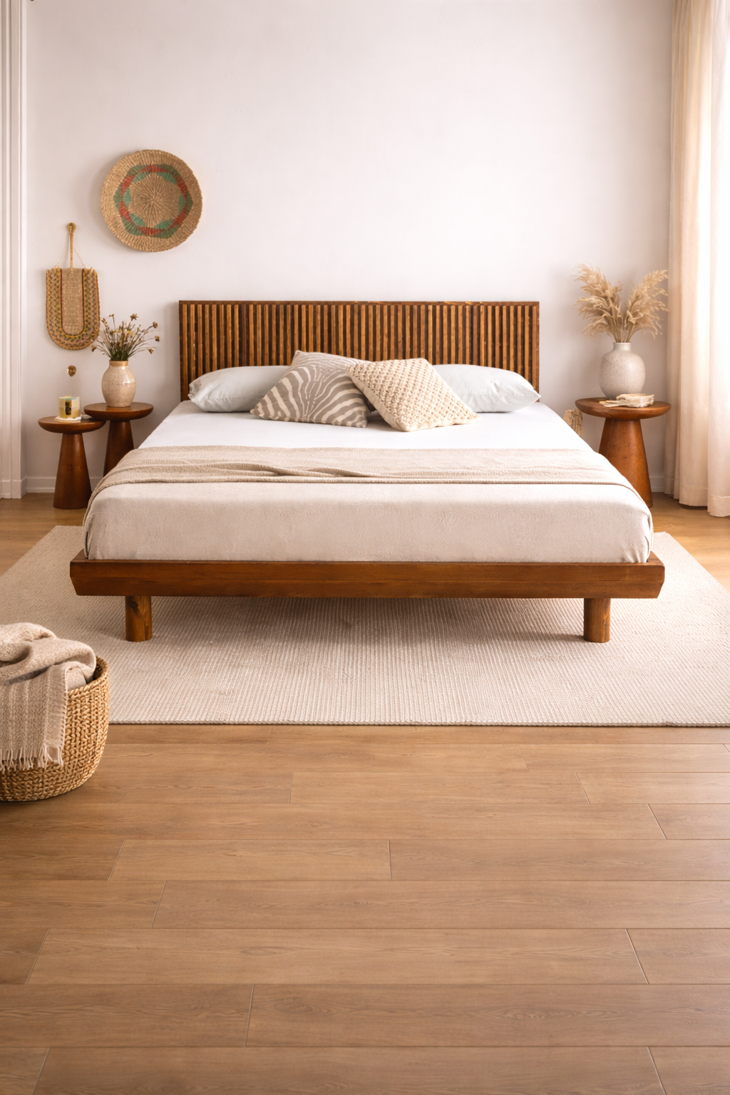 Kano Bett – Massivholz mit Riffelbettkopf