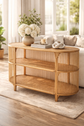 Rattan-Konsole im Boho-Stil